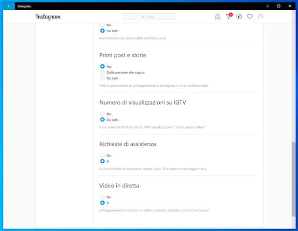 Deshabilitar las notificaciones de Instagram Stories en Windows 10
