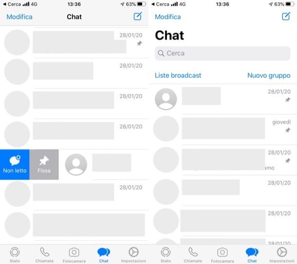 Iniciar un chat en WhatsApp iPhone arriba