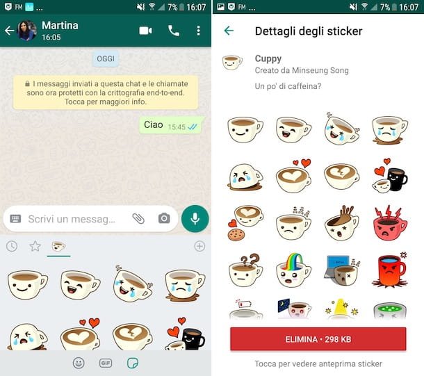 Eliminar las pegatinas de WhatsApp para Android