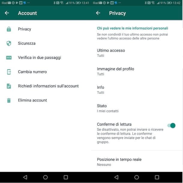 Privacidad de WhatsApp en Android