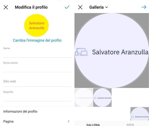 Cómo cambiar el logotipo personal en Instagram desde Android