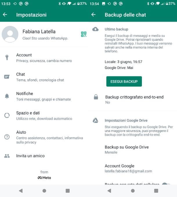 Copia de seguridad del chat de WhatsApp de Android