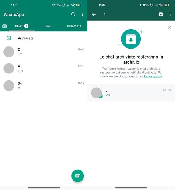 Chats archivados de WhatsApp Android
