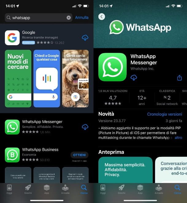 Descarga WhatsApp desde iPhone