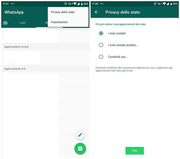 Cómo ocultar el estado en WhatsApp para Android - Historial