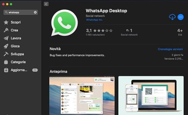 Aplicación macOS WhatsApp