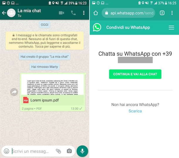 WhatsApp contigo mismo en Android