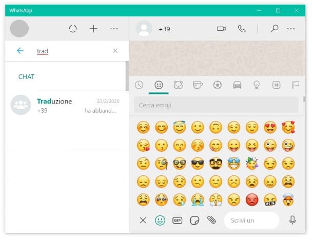 Emoji de escritorio de WhatsApp