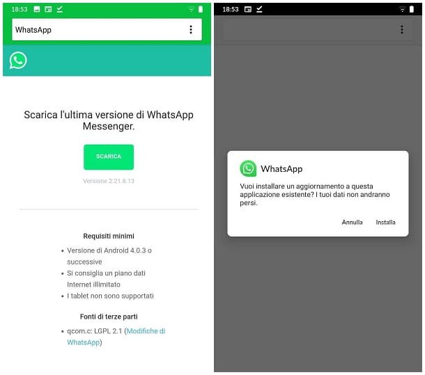 Cómo actualizar WhatsApp sin Play Store