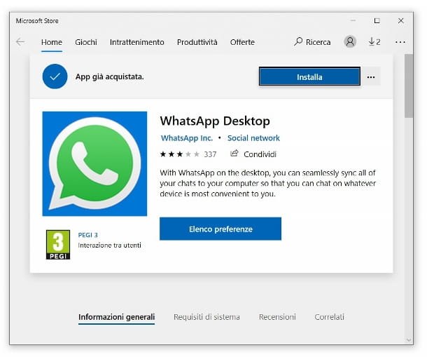 WhatsApp Tienda de Microsoft
