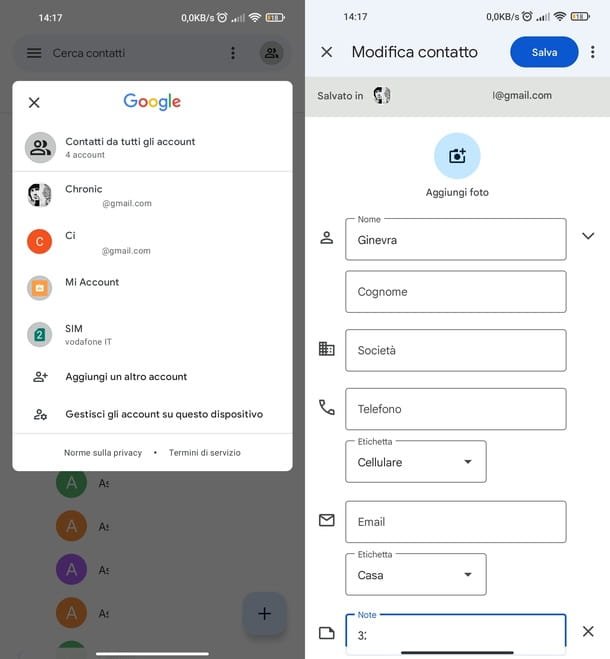 Editar contacto Aplicación de contactos de Google