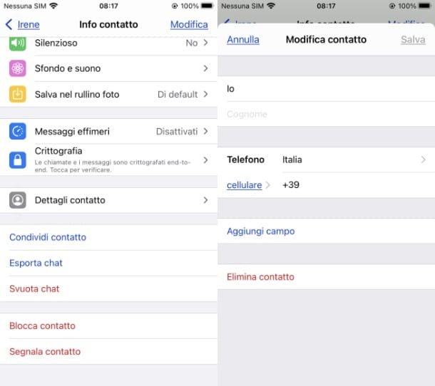 Cómo eliminar un contacto de WhatsApp en iPhone