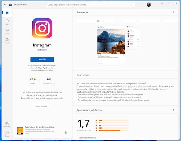 Instagram Tienda de Microsoft Windows 10