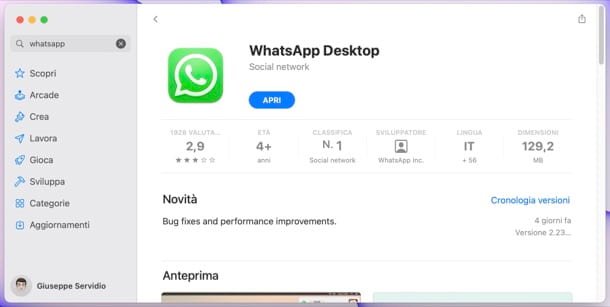 Actualizar WhatsApp en macOS