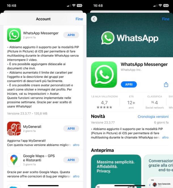 Actualizar WhatsApp iPhone