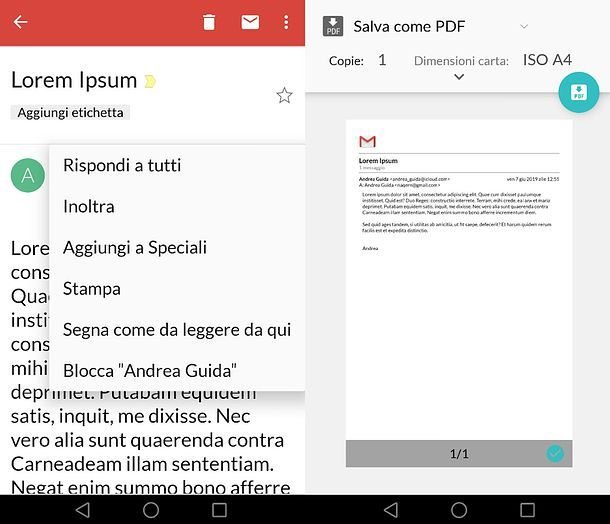 Creación de PDF de Gmail