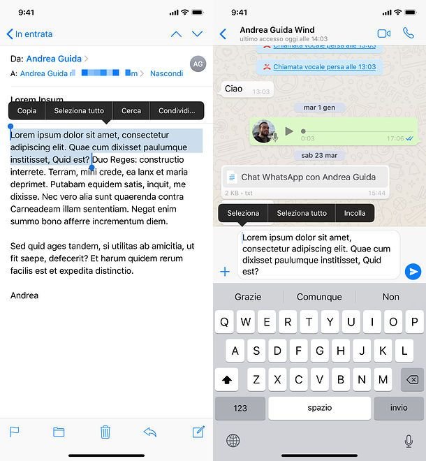 Cómo reenviar correo electrónico de texto en WhatsApp para iPhone